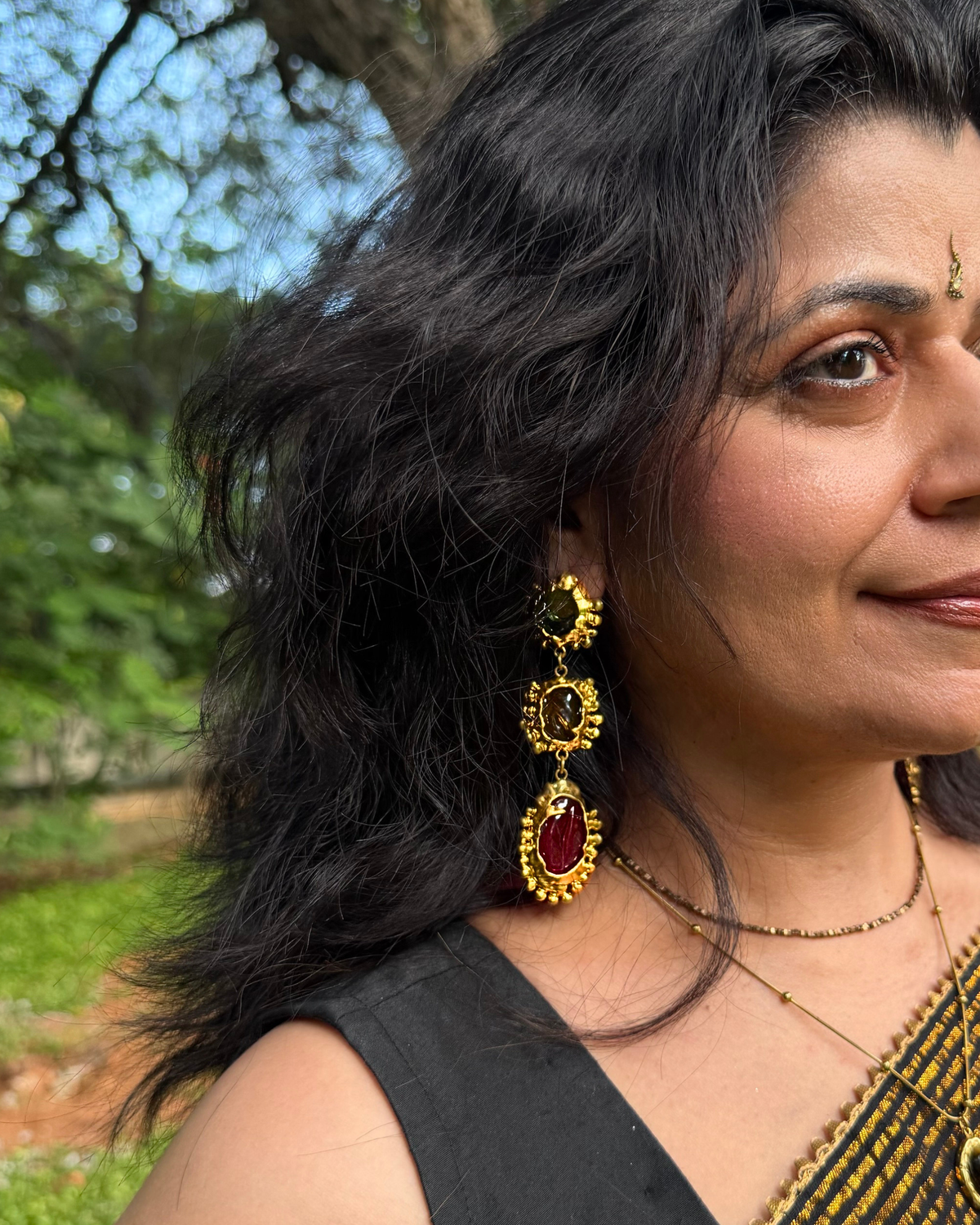 Ruby Relic Earrings