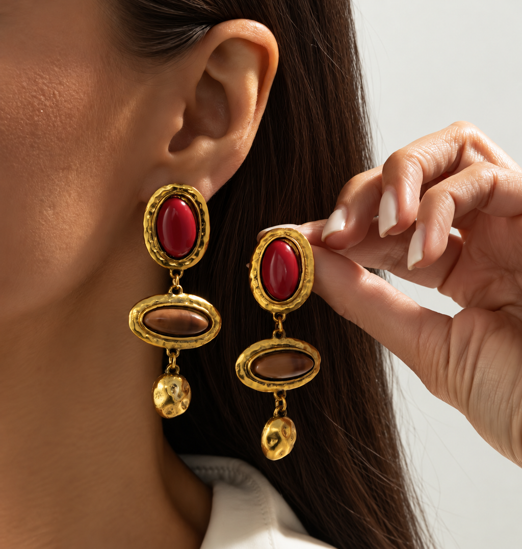 Amber Earth Earrings