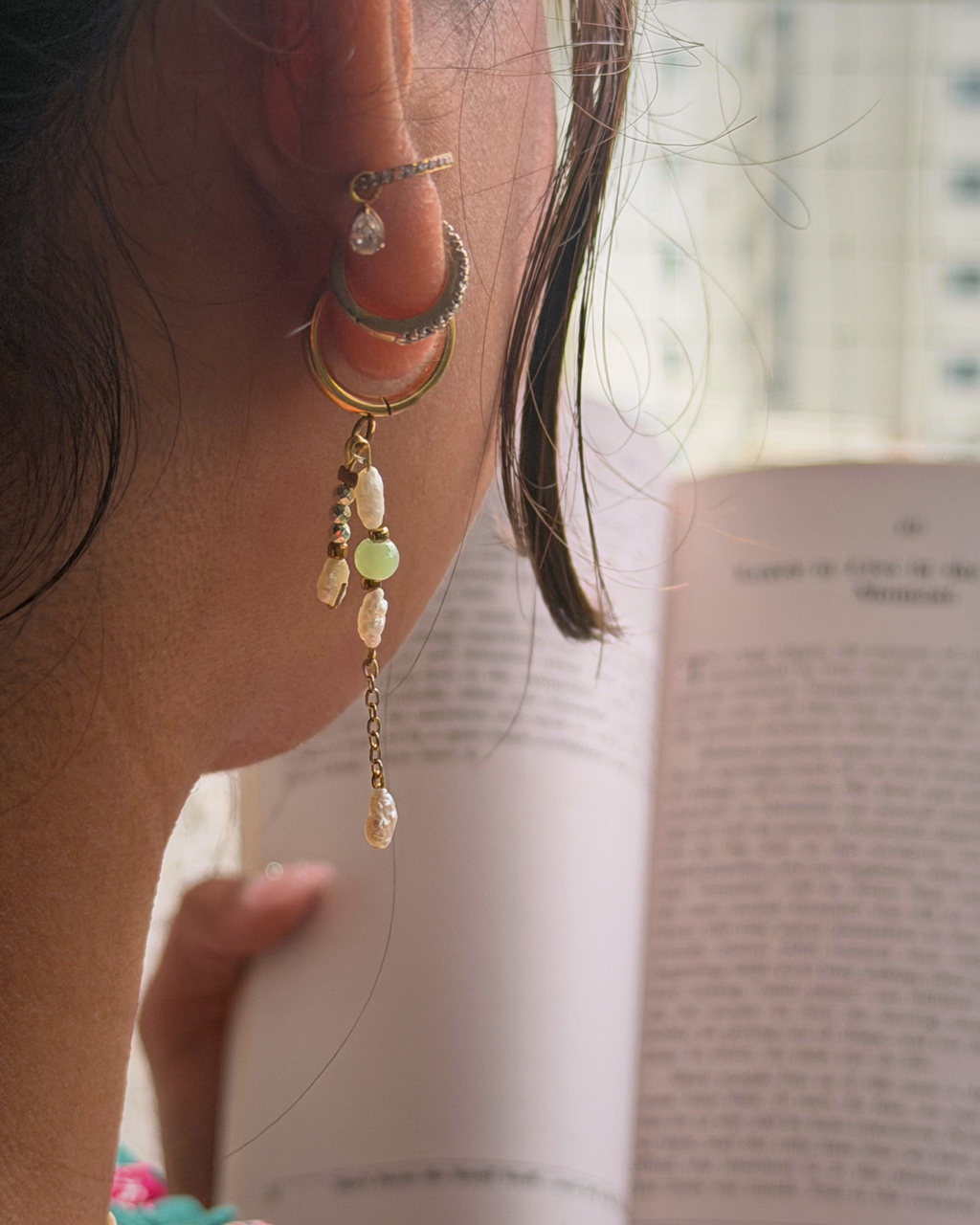 Sage & Pearl Earrings