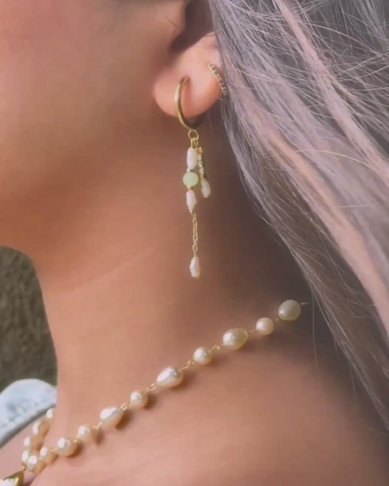 Sage & Pearl Earrings